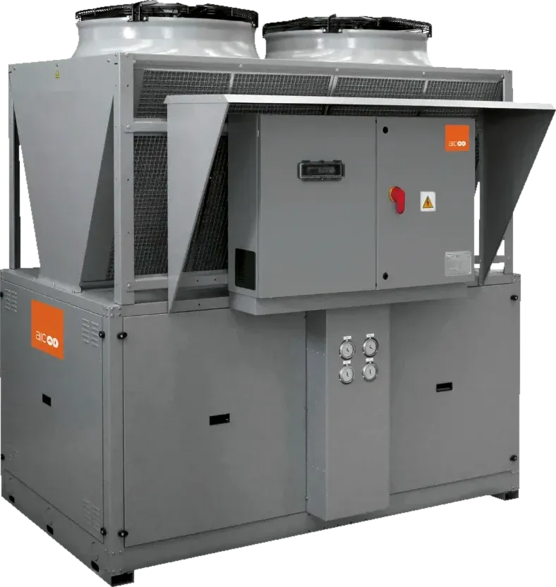 Pompe à chaleur réversible AIC Aurax Natural i au propane R290, unité extérieure grise