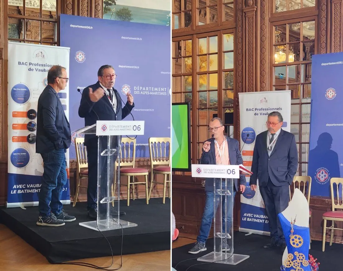 Thierry Girard et Éric Bonnavion au séminaire du LP Vauban, au Palais du Roi de Sardaigne à Nice