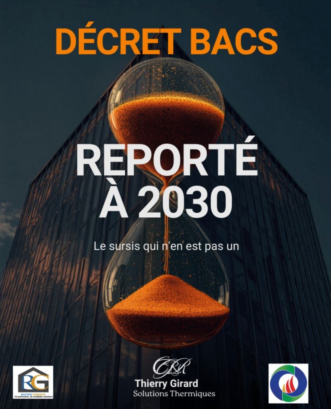 Décret BACS reporté à 2030 — visuel GRC Solutions Thermiques
